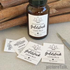 Cutfile: Etikette für Kurkuma Latte, Goldene MIlch, Goldstück